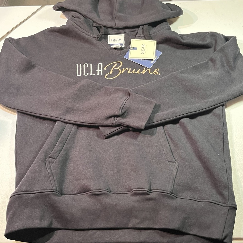 NWT UCLA Bruins‎ Women's Hoodie V Neck Size Medium Black